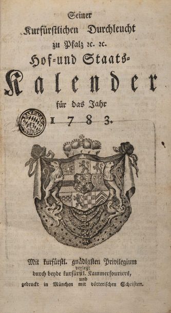 KALENDER für das jahr, Munich 1783. In-8°,...