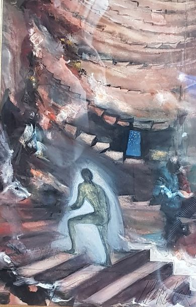 null Gilbert L'HERITIER (20th century)

The ghost of the Opera, 

Gouache on paper...