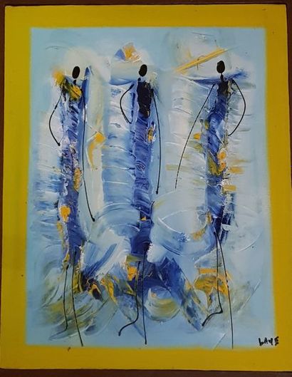null LAYE, Contemporary School.



Oil on canvas.

"Three characters"

Signed lower...