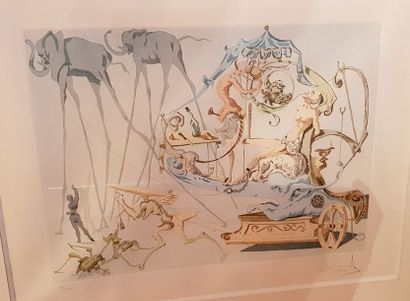 null Salvador DALI (1904-1989)

Bacchus' chariot

Colour lithograph numbered 36/300...