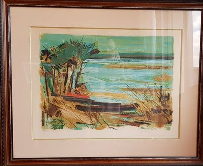 null Gaston LARRIEU (1908-1983)

Boats on the pond, 

Lithograph signed lower right...