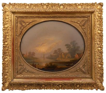null ECOLE FRANÇAISE Milieu du XIXe siècle

Deux peintures fixées sous – verre de...