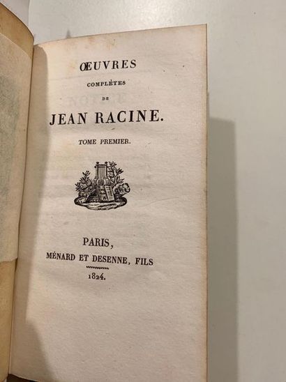 null RACINE. Œuvres complètes, Paris 1824. 8 vols in-12°, demi veau doré et plats...