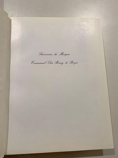 null CHÂTEAU DE PRYE. Catalogue de la vente de la Bibliothèque littéraire du Marqui...