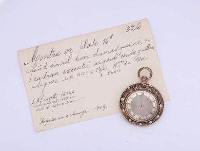 null Montre extra plate en or émaillé signée ‘N° 15514 Leroy Fils Horlogers du Roi,...