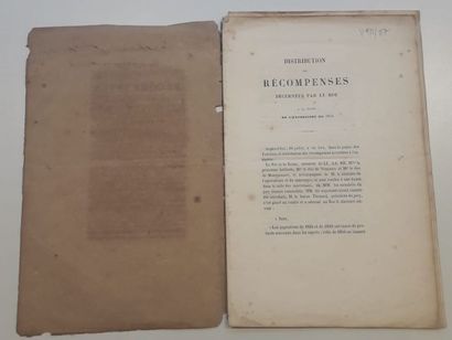  1839 Rapport du Jury Central, tome second, 1839. Broché, pp 17-31 ; 208-10 ; 223-36...