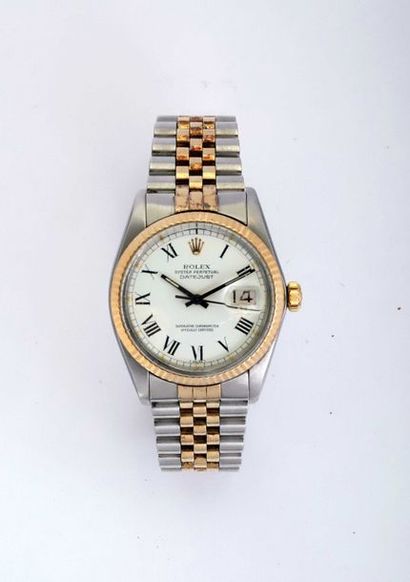 null Rolex. Réf 16013. N° 6456658. Vers 1980. Oyster Perpetual Date just. Montre...