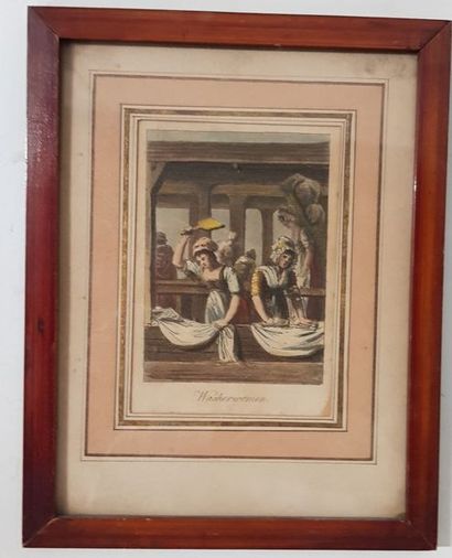 null "Professions

A suite of six English prints enhanced with watercolour and/or...