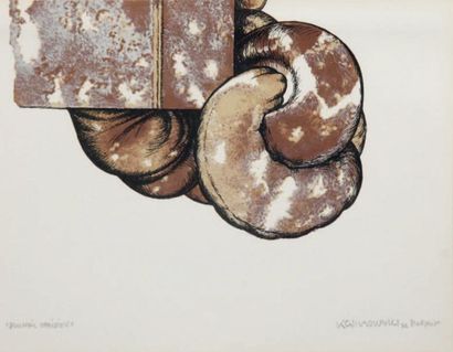 KALLNOWSKI Sommeil ophidien, 1972 Estampe (sérigraphie), signée 20,5 x 26,5 cm