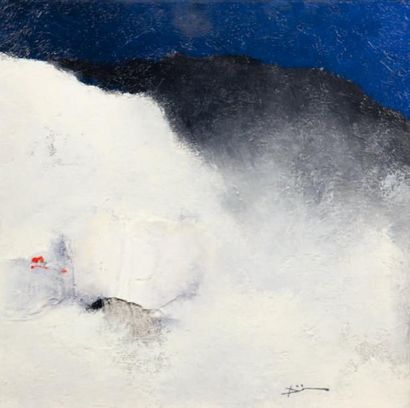 Franck DUMINIL Traces océanes III Huile sur toile 40 x 40 cm