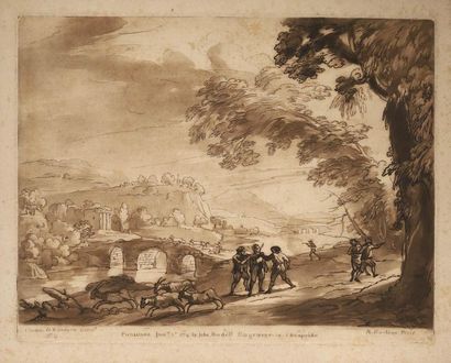 null after Claude LE LORRAIN - Engraved by Richard EARLOM( 1743 - 1822)
Two animated
landscapes...