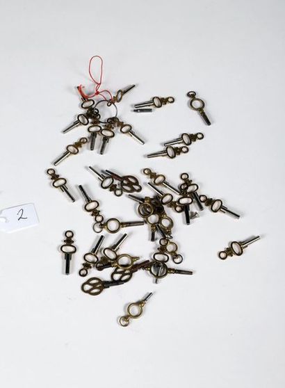 null Lot d’environ 35 clés de montre, XIXe et XXe siècles