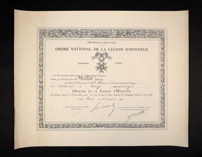 null BREVETS (Légion d’Honneur). Importante collection de 23 brevets, la plupart...