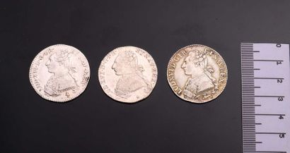 null -IDEM-. Lot of 3 fifths of an ecu: 1782 A, 1784 R and 1789 W (rare). G 354....