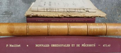 null MONNAIES FEODALES et OBSIDIONALES. Lot de 17 ouvrages : Mantellier « Notice...