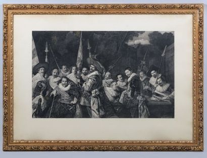 null after Frans HALS; 
"Banquet des officiers de la compagnie des archers de Saint-Adrien".
Original...