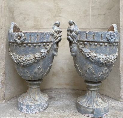 Pair of large decorative terracotta vases...