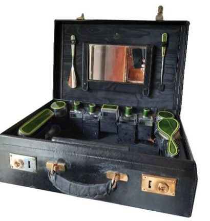 Suitcase for toiletries of French manufacture,...