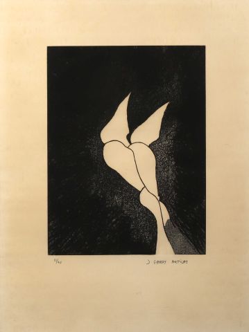 null Joan GARDY ARTIGATS (1938-), 

« Sans titre / composition en noir», 

Lithographie...