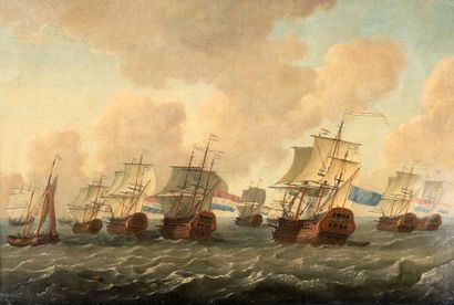 null École flamande du XVIIème siècle

Suiveur de Willem van VELDE LE JEUNE (1633-1707)

Marine...