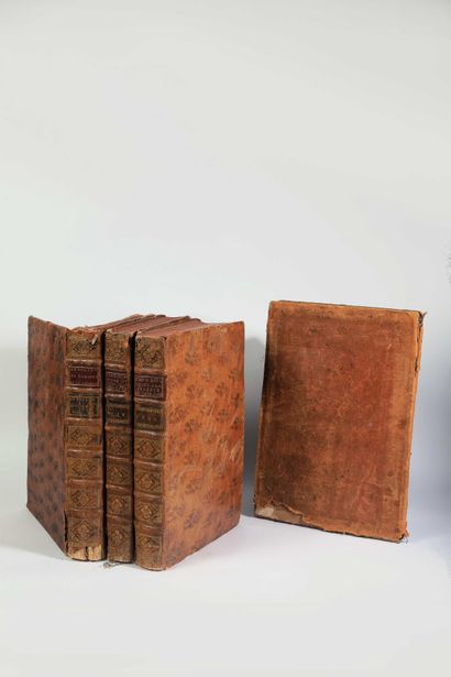  Ensemble de quatre volumes et/ou feuillets contenant des notes manuscrites sur la...