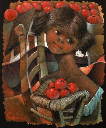 null Lyonel LAURENCEAU (1942)

La jeune marchande pommes

Acrylique sur toile.

Signée...