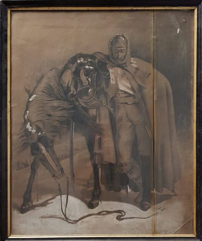 null Ecole du XIXème siècle

Soldat et son cheval sous la neige

Crayon, fusain et...