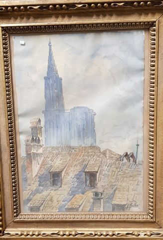 null A. MORTHIER (?)

Le clocher de la cathédrale de Strasbourg (?)

Aquarelle, crayon...