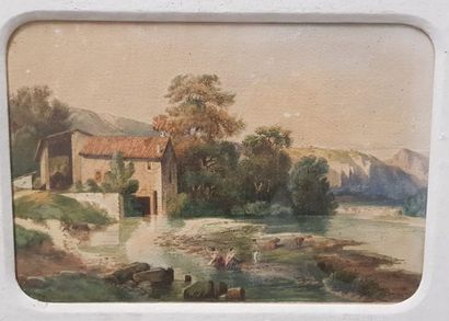 null Ecole française du XIXème siècle

Lavandières et vaches dans un paysage de montagne

Aquarelle...