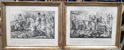 null Lot de 5 estampes dont une lithographie d’après ENGELMANN sur le thème

napoléonien...