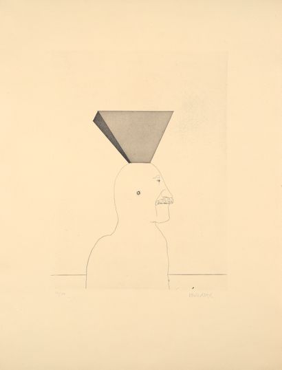 null 
Paul WUNDERLICH (1927 - 2010)

Autoportrait à la pyramide inversée

Lithographie,...