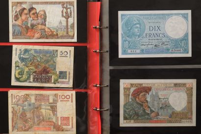 null Album with 82 banknotes including 6 photocopies of rare French banknotes and...