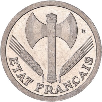 null Etat Français (1940-1944) : Essai 2 Francs Bazor 1943 en aluminium 

 Référence:...