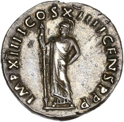 null Rome, Domitien (81-96): Denier 

 R/ Minerve debout à gauche tenant une lance...