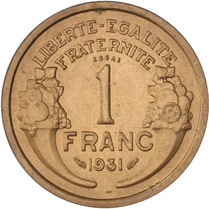 null Third Republic (1870-1940) : Piefort 1 franc Morlon 1931 in aluminium bronze...