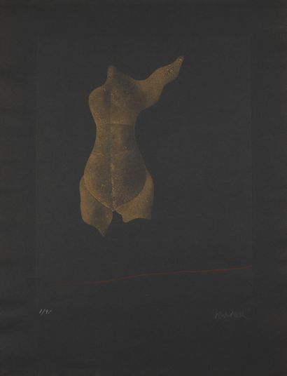 null 
Paul WUNDERLICH (1927 - 2010)

Torse doré avec une aile (1969)

Estampe couleur

Numérotée...