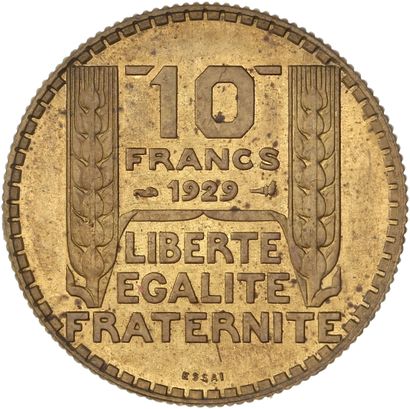 null Troisième République (1870-1940) : Essai 10 francs Turin 1929 en bronze aluminium...