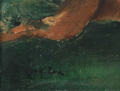  Eugène ZAK (1884-1926) 
Le jeune homme mélancolique 
Huile sur toile. 
Signée en...