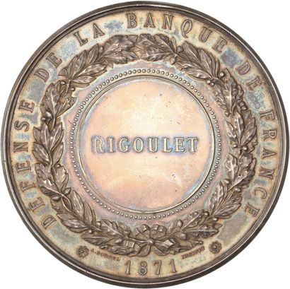 null Medal : Bank of France / Defense of the bank of France By Droz , 1871 

 Awarded...