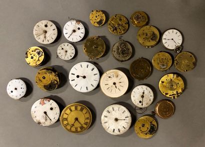 null Mouvements de montres début du XIXe siècle, avec et sans cadrans.