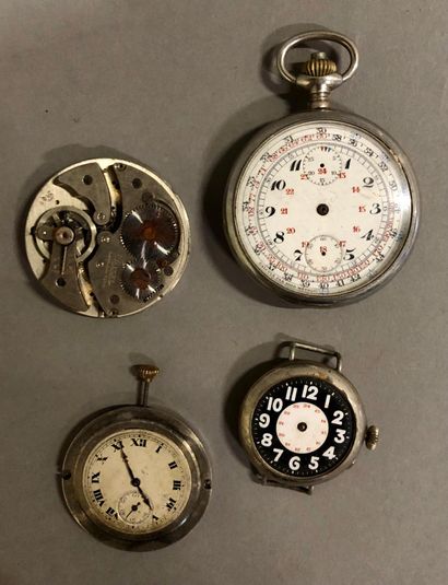 Quatre montres et mouvements du début XXe...