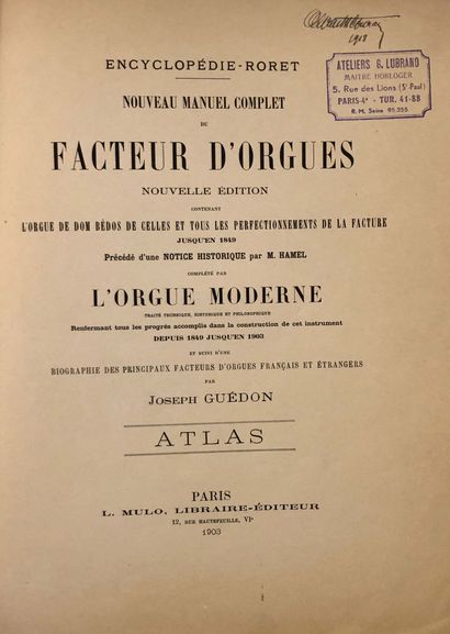 null BEDOS DE CELLE, François, HAMEL, and GUEDON, Joseph Nouveau Manuel complet du...