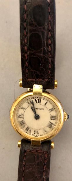 null Gold ladies' watch (Pb. approx 24gr) signed (dial, case and clasp), 'Cartier'...