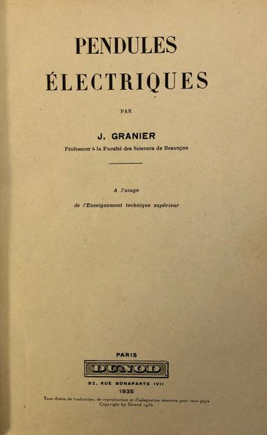 null GRANIER, J. Electric clocks, 1935 half chagrin with corners (some scratches...
