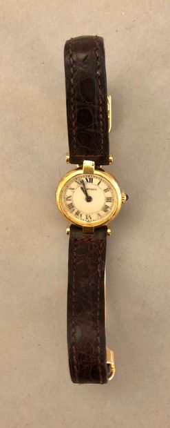null Gold ladies' watch (Pb. approx 24gr) signed (dial, case and clasp), 'Cartier'...