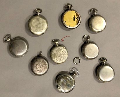 null Lot of nine metal cylinder or anchor watches, including one for a former president,...