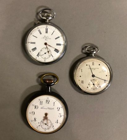 null A Lip chronometer, an anchor watch from 'Tavannes Watch C°' and an 'Auboin,...