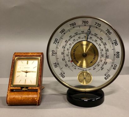 A 'Jaeger' desk barometer and a 'Jaeger LeCoultre'...