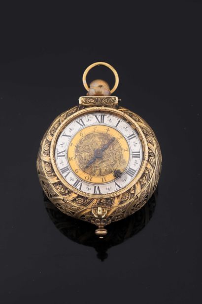 null Alarm watch signed 'Jean Vallier ALyon', circa 1620. 

Gilt brass dial (wear),...