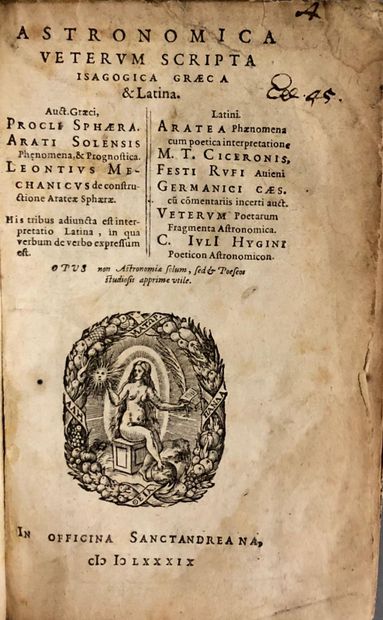 null PROCLUS, ARATUS, HYGINUS, et ALII. Astronomica veterum scripta Isagogica græca...